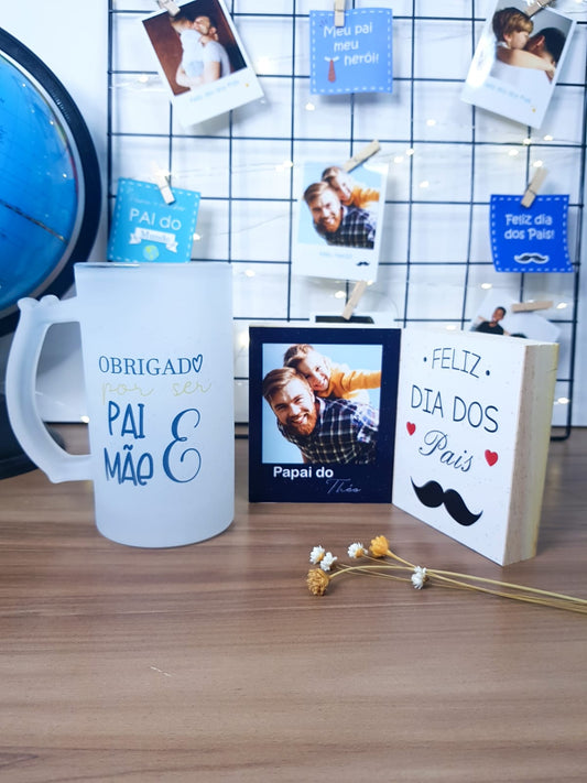 Kit Caneca de Chopp + Polaroid de mesa Dupla E-Commerce DryPhoto